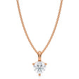 Lab Diamond 3-Prong Pendant Necklace 14K Rose Gold (0.75ct)