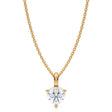 Lab Diamond 3-Prong Pendant Necklace 14K Yellow Gold (0.75ct)