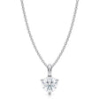 Lab Diamond 3-Prong Pendant Necklace in Platinum (0.75ct)
