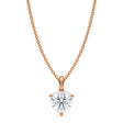 Lab Diamond 3-Prong Pendant Necklace 14K Rose Gold (1.00ct)