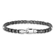 Men's Gunmetal Box Link Bracelet in Sterling Silver