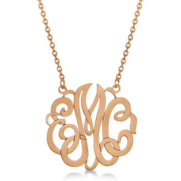 Personalized Monogram Pendant Necklace in 14k Rose Gold