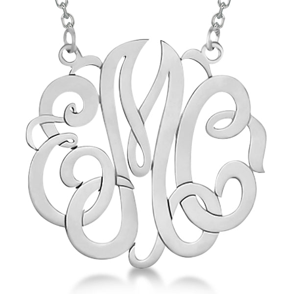 Personalized Monogram Pendant Necklace in Sterling Silver