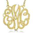Personalized Monogram Pendant Necklace in 14k Yellow Gold