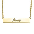 Women's Personalized Engraved Name Necklace Bar Pendant 14k Y. Gold