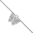 Butterfly Charm Anklet in Sterling Silver
