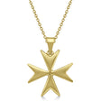 Maltese Cross Pendant for Men or Women Crafted from 14K Yellow Gold