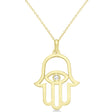 Hamsa Evil Eye Diamond Pendant Necklace 14k Yellow Gold (0.02ct)