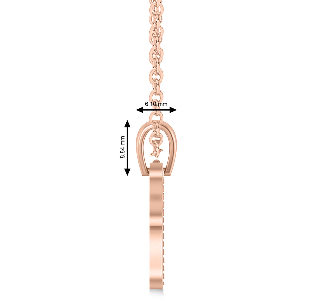 Jewish Brick Chai Pendant Necklace 14K Rose Gold