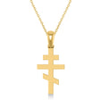 Eastern Orthodox Cross Pendant Necklace 14k Yellow Gold