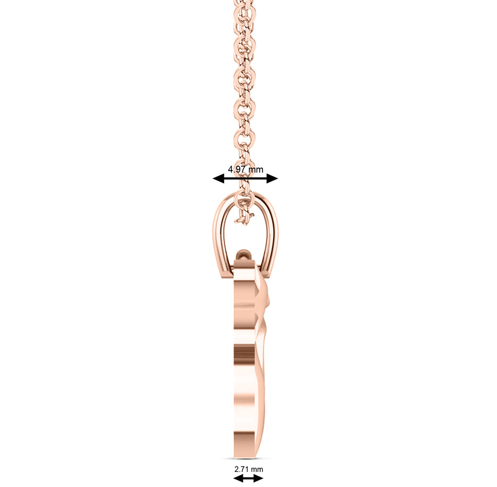 Jewish Chai Pendant Necklace 14K Rose Gold