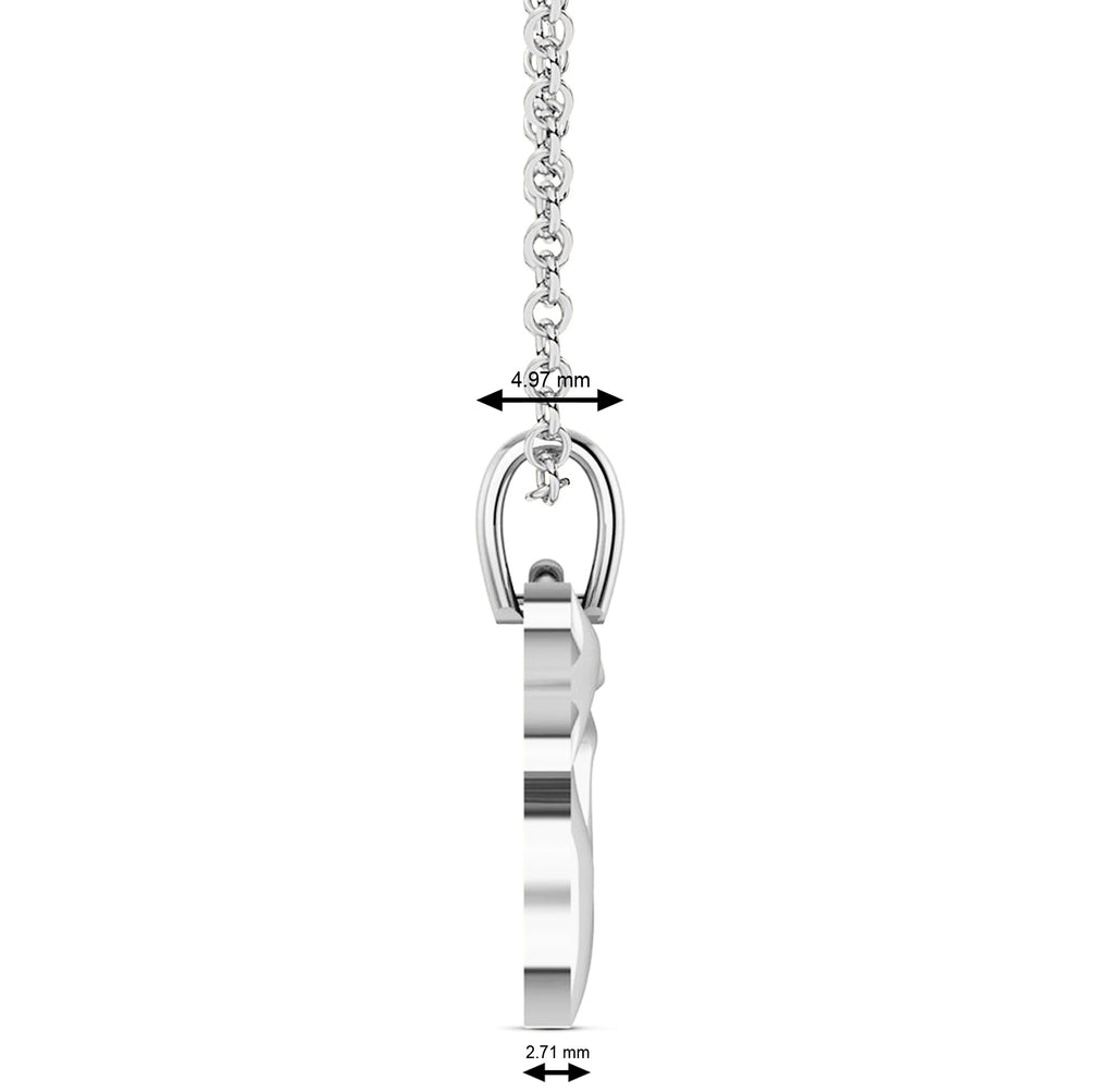 Jewish Chai Pendant Necklace 14K White Gold