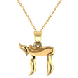 Jewish Chai Pendant Necklace 14K Yellow Gold