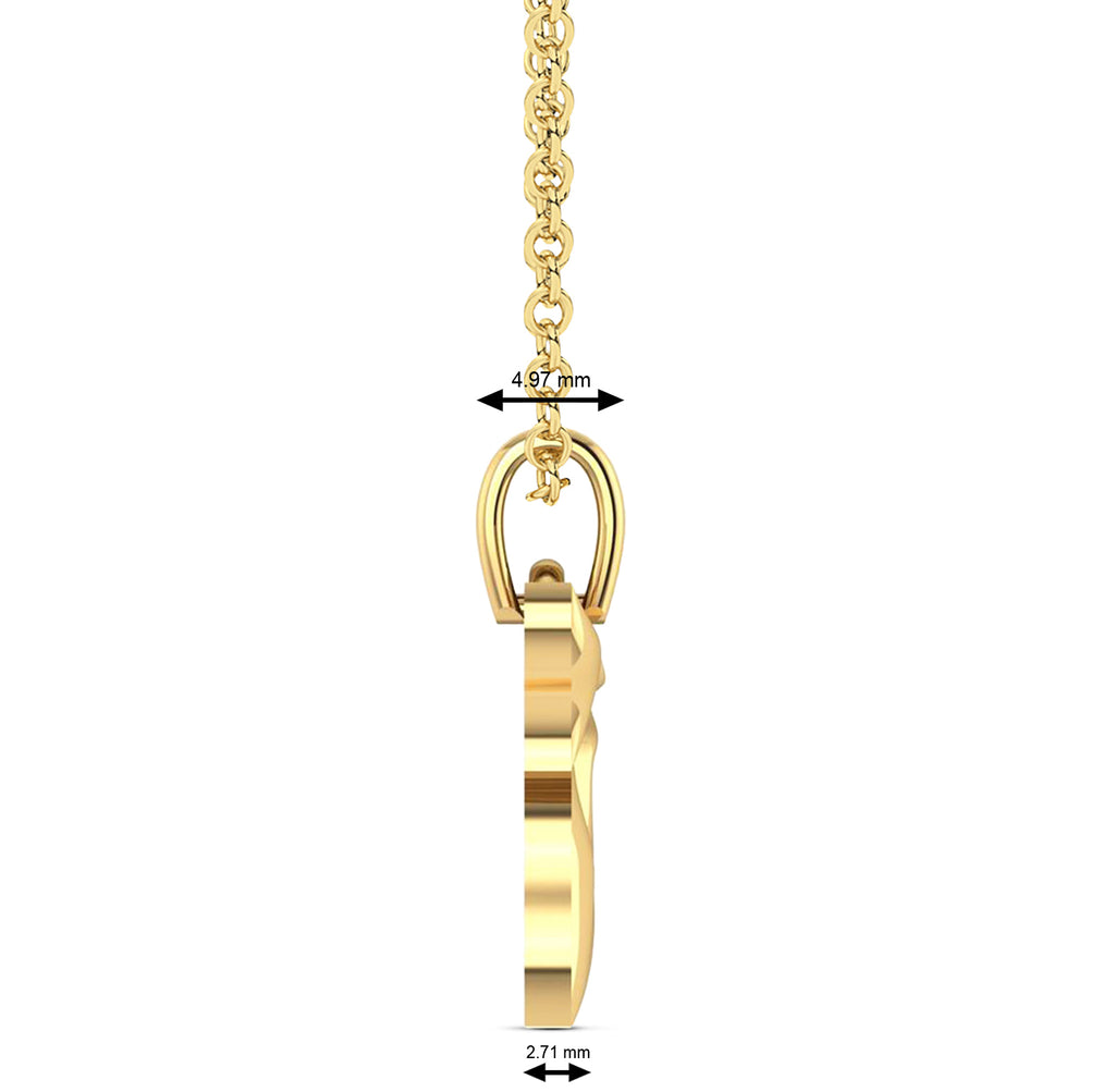 Jewish Chai Pendant Necklace 14K Yellow Gold