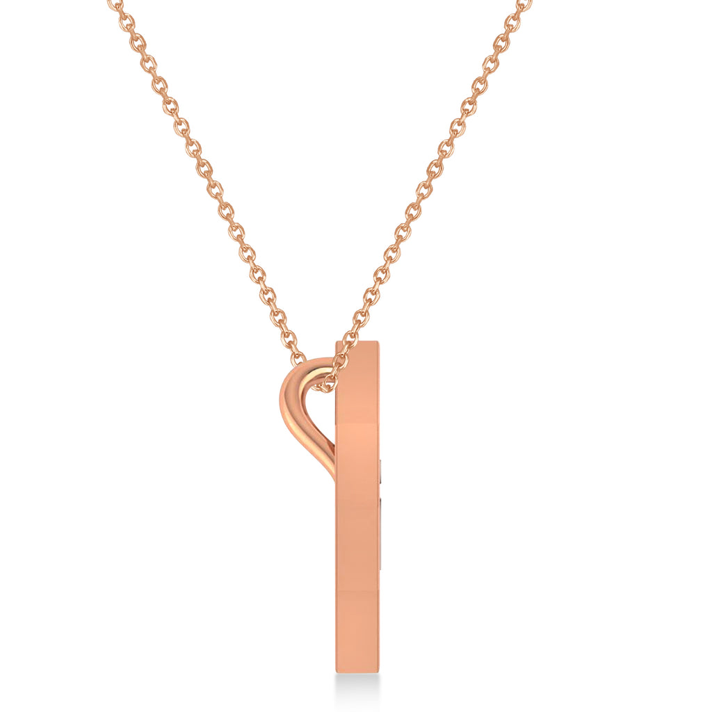 Jewish Star of David & Heart Pendant Necklace 14K Two-Tone Rose Gold