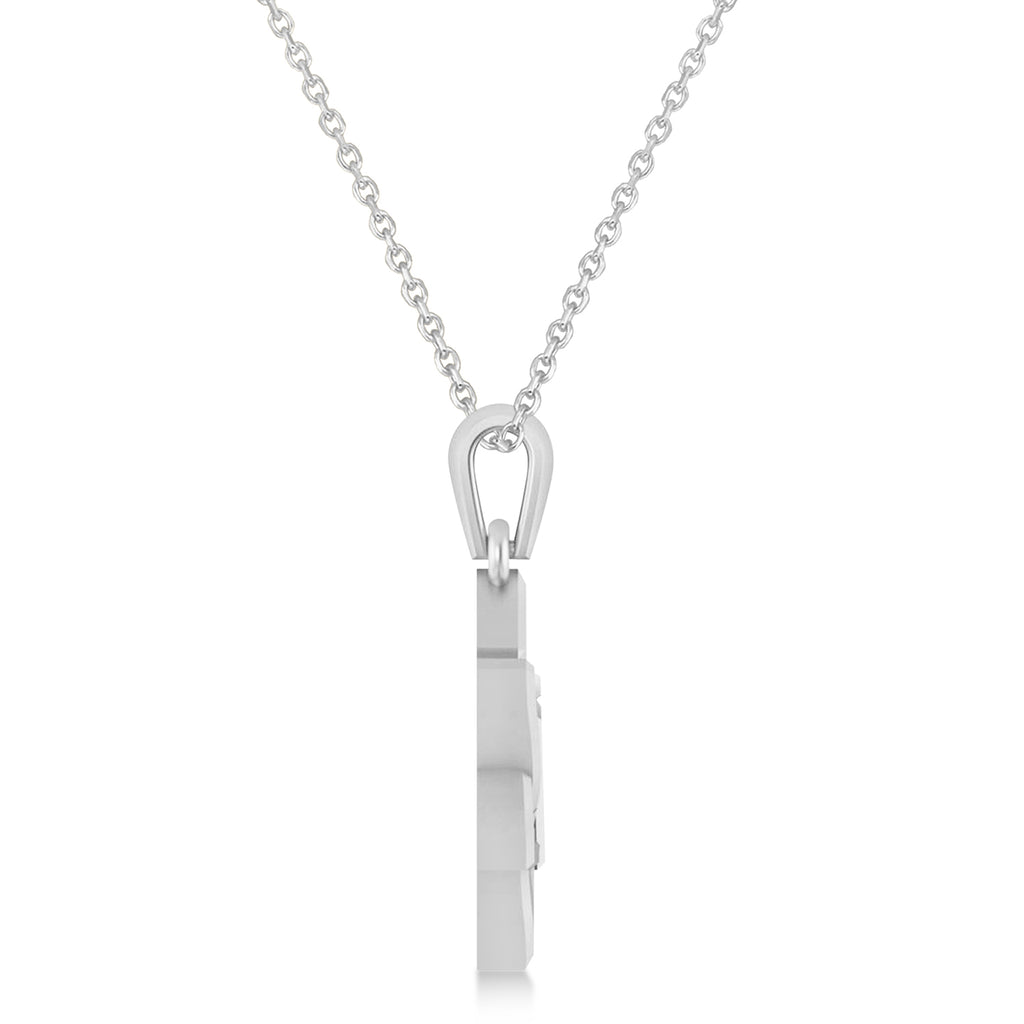 Love Jewish Star of David Pendant Necklace 14K White Gold