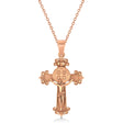 Cross Benedict Crucifix Pendant Necklace 14k Rose Gold