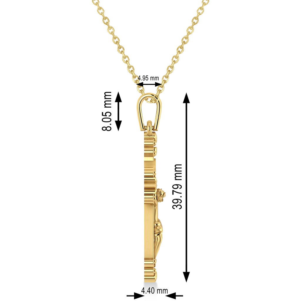 Cross Benedict Crucifix Pendant Necklace 14k Yellow Gold