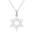 Jewish Star of David Pendant Necklace 14k White Gold