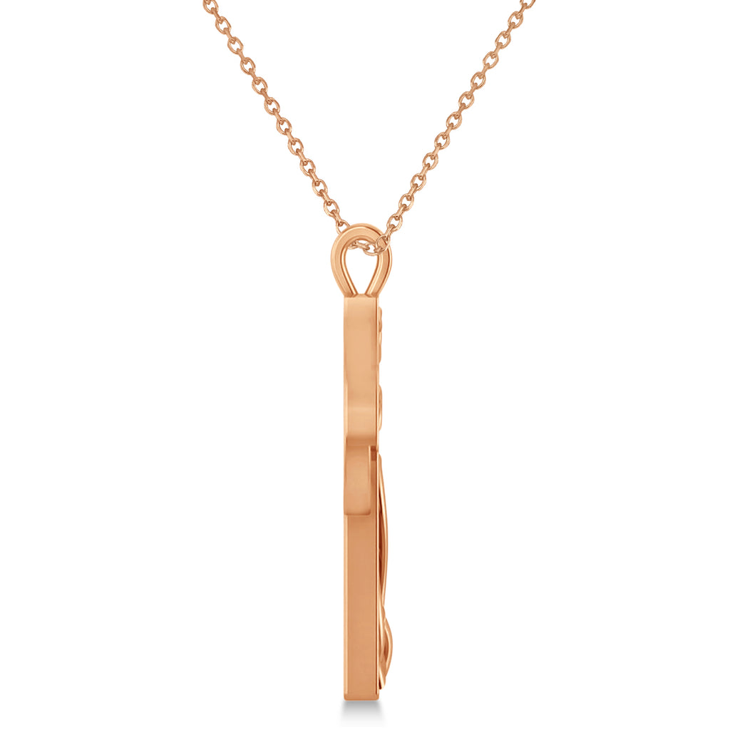 Religious Celtic Cross Pendant Necklace 14k Rose Gold