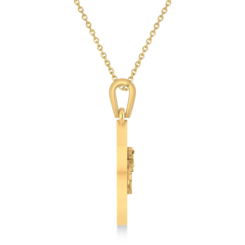 Star of David with Lion Pendant Necklace 14k Yellow Gold