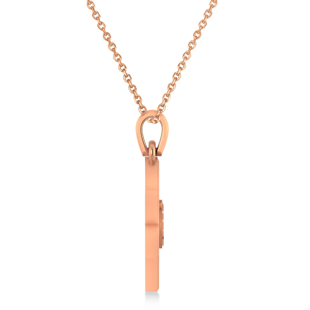 Jewish Star of David with Torah Pendant Necklace 14K Rose Gold