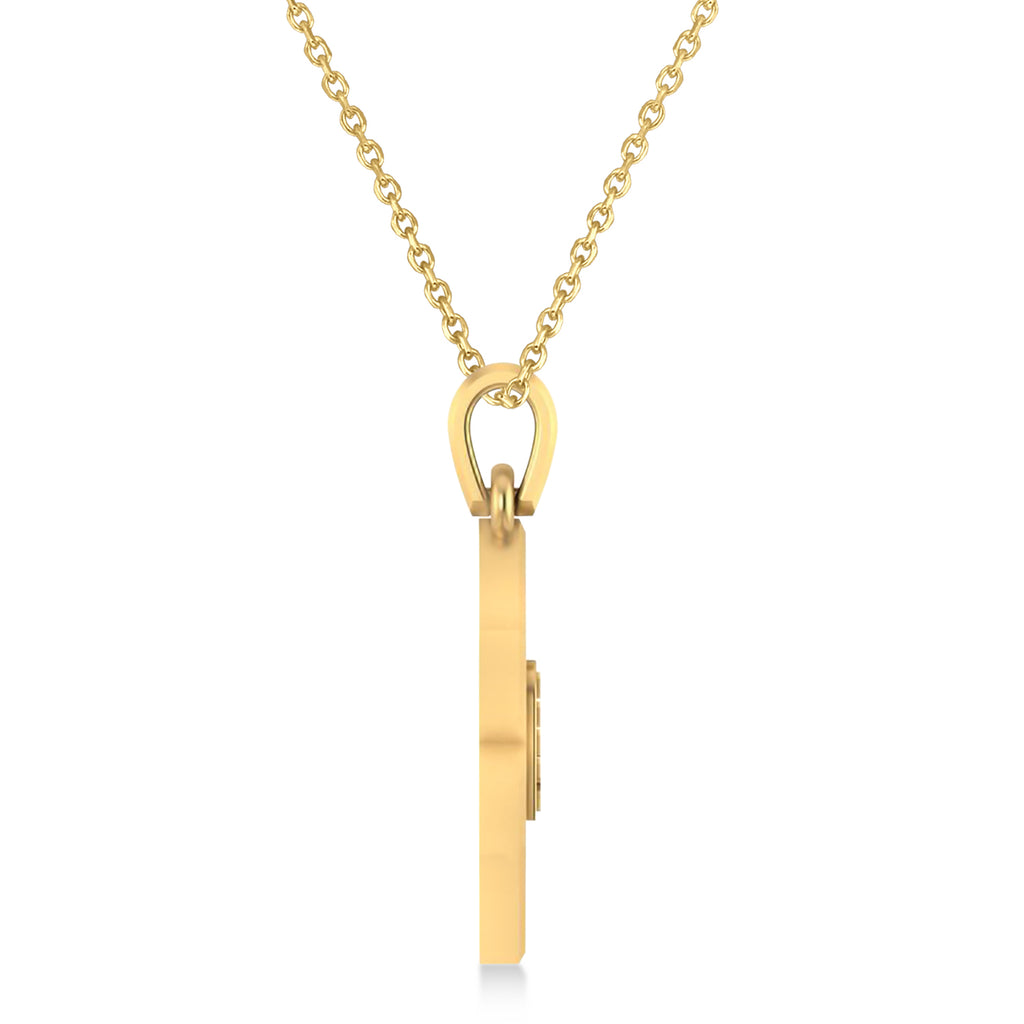 Jewish Star of David with Torah Pendant Necklace 14K Yellow Gold