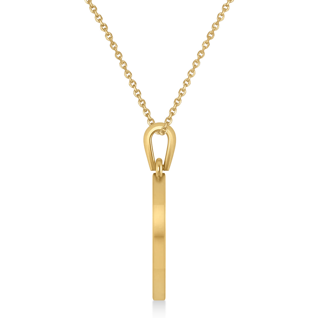 Jewish Star of David & Heart Pendant Necklace 14K Yellow Gold