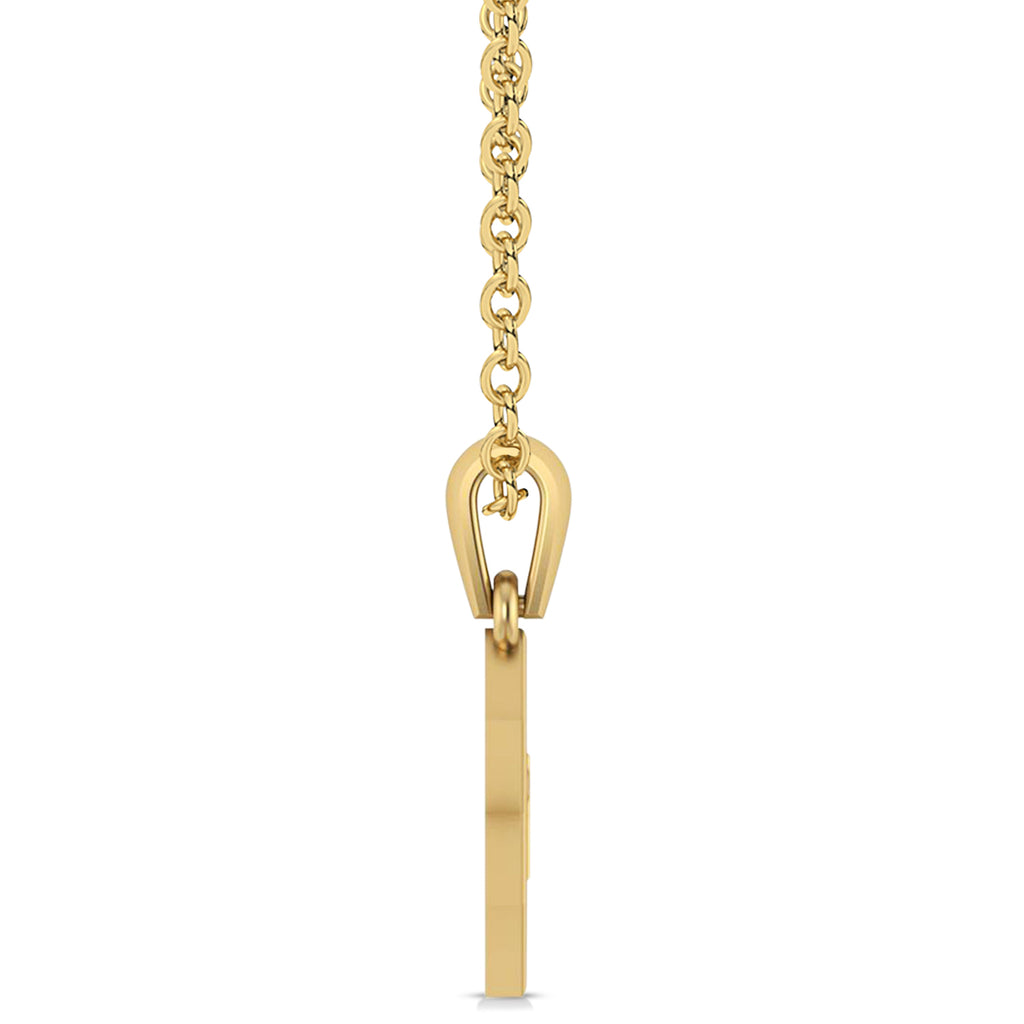 Jewish Star of David with Chai Pendant Necklace 14K Yellow Gold
