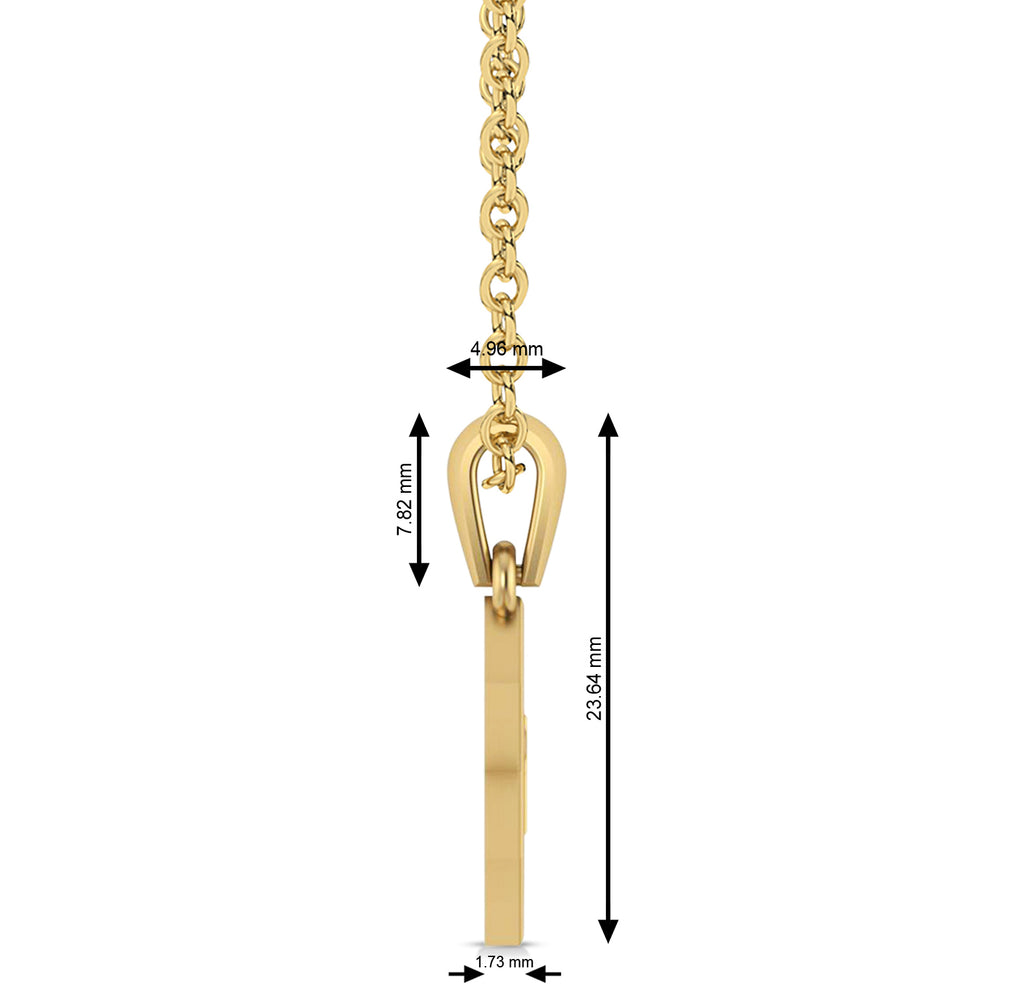 Jewish Star of David with Chai Pendant Necklace 14K Yellow Gold