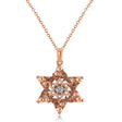 Diamond Jewish Star of David Pendant Necklace 14K Rose Gold (0.25ct)