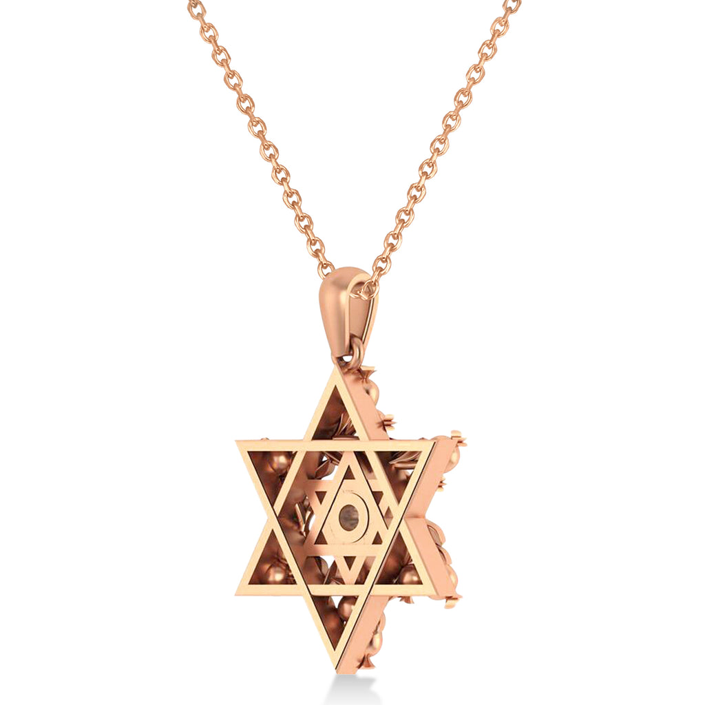 Diamond Jewish Star of David Pendant Necklace 14K Rose Gold (0.25ct)