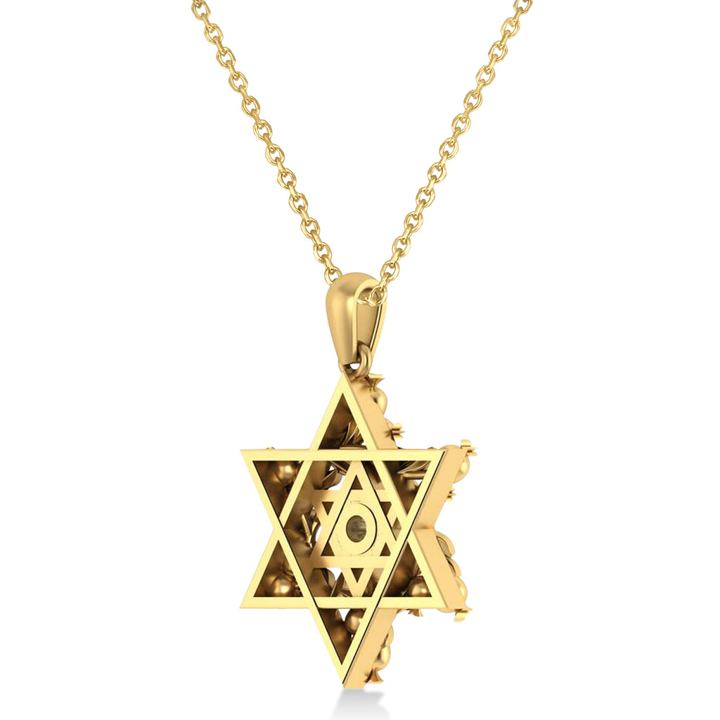 Diamond Jewish Star of David Pendant Necklace 14K Yellow Gold (0.25ct)