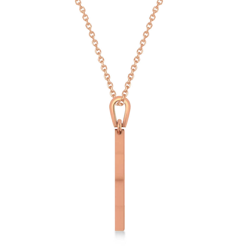 Jerusalem Motif Jewish Star of David Pendant Necklace 14K Rose Gold