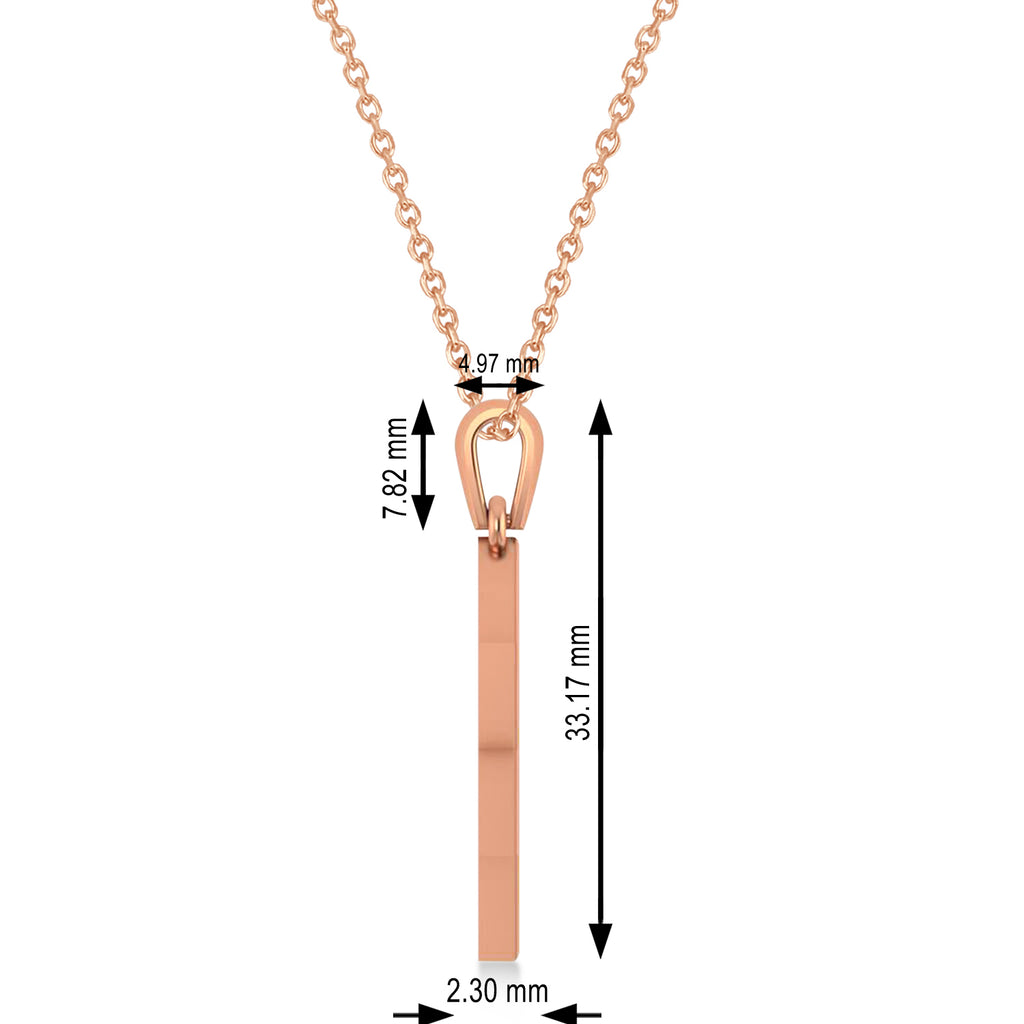 Jerusalem Motif Jewish Star of David Pendant Necklace 14K Rose Gold