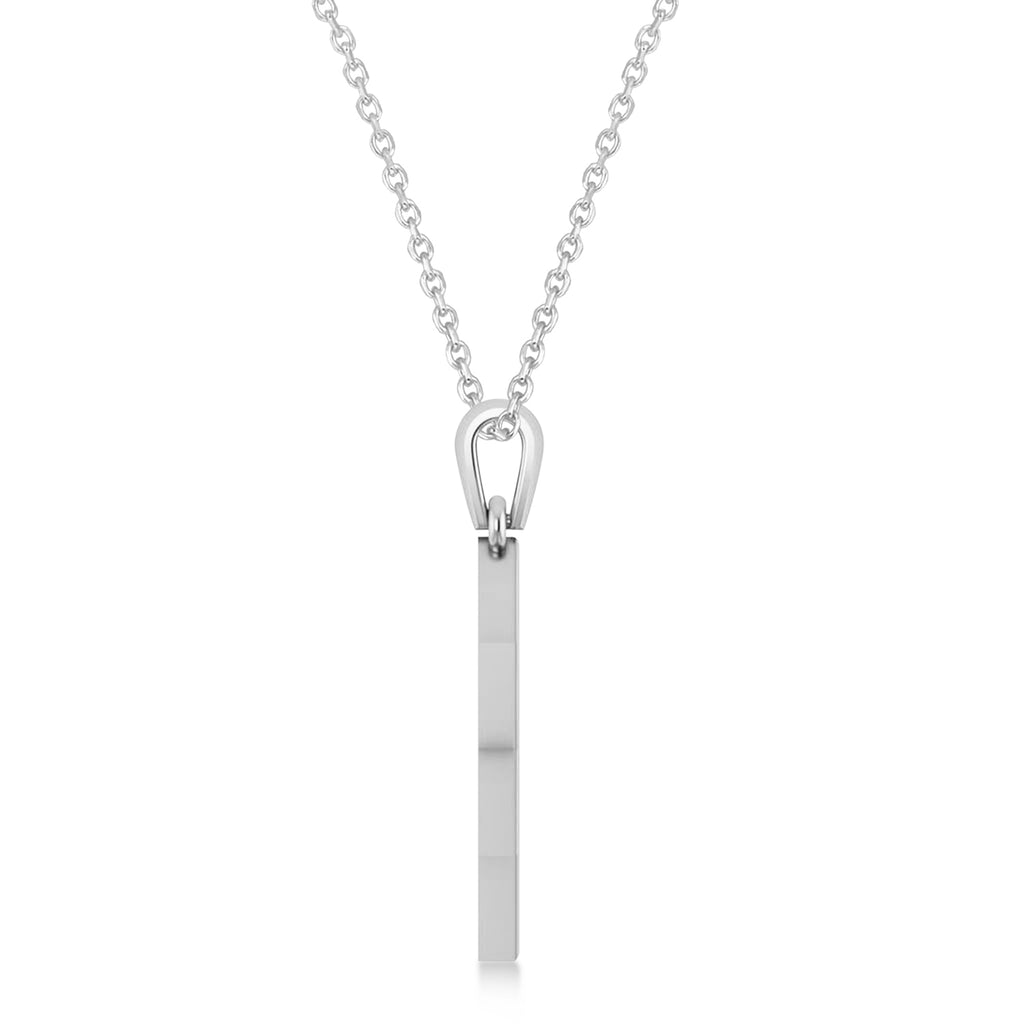 Jerusalem Motif Jewish Star of David Pendant Necklace 14K White Gold