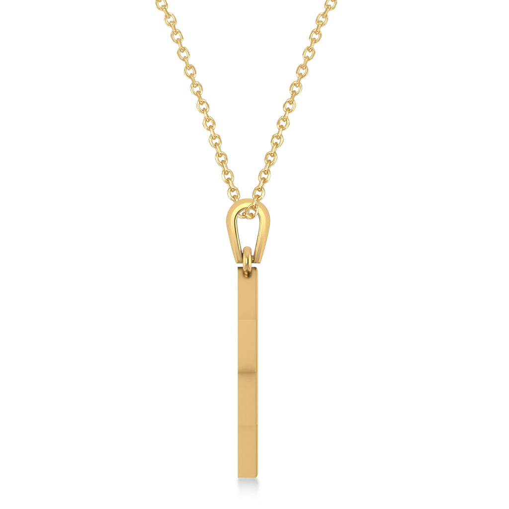 Jerusalem Motif Jewish Star of David Pendant Necklace 14K Yellow Gold