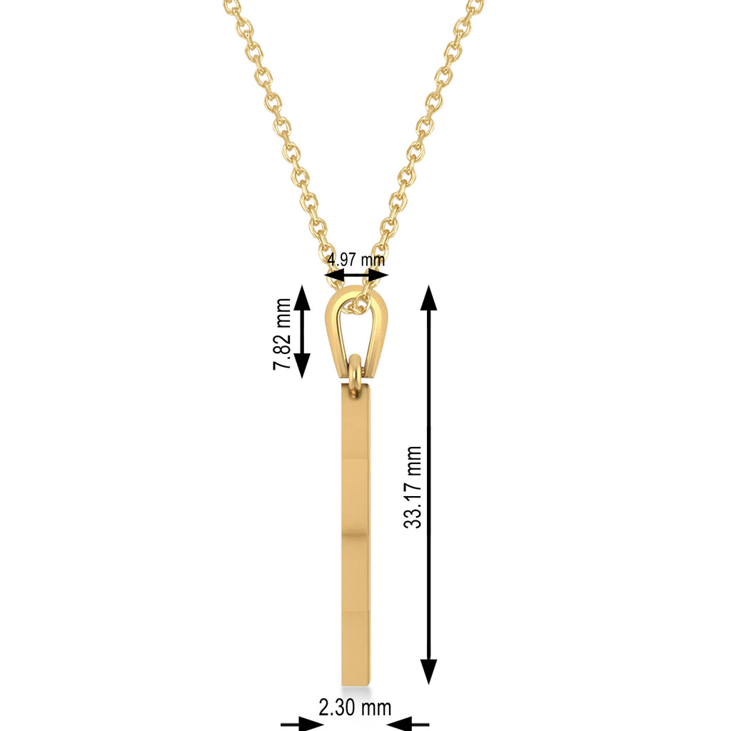 Jerusalem Motif Jewish Star of David Pendant Necklace 14K Yellow Gold