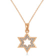 Diamond Jewish Star of David Pendant Necklace 14K Rose Gold (0.24ct)
