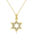 Diamond Jewish Star of David Pendant Necklace 14K Yellow Gold (0.24ct)