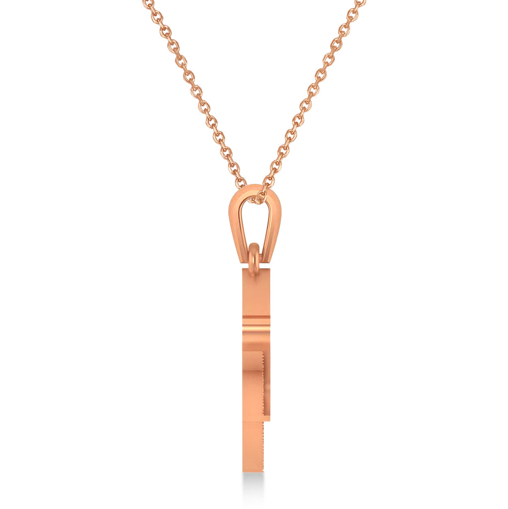 Jewish Star of David Shalom Pendant Necklace 14K Rose Gold