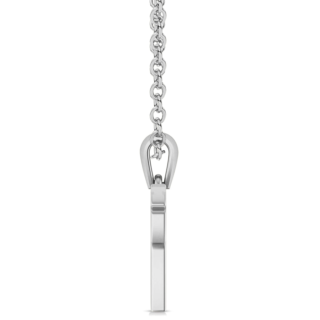 Jewish Chai Pendant Necklace 14K White Gold