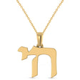 Jewish Chai Pendant Necklace 14K Yellow Gold