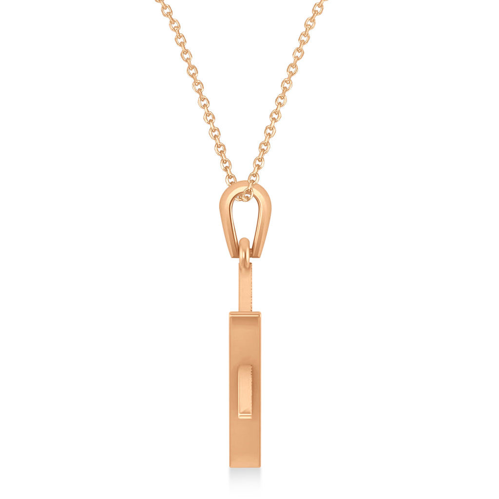 Jewish Star of David with Chai Pendant Necklace 14K Rose Gold