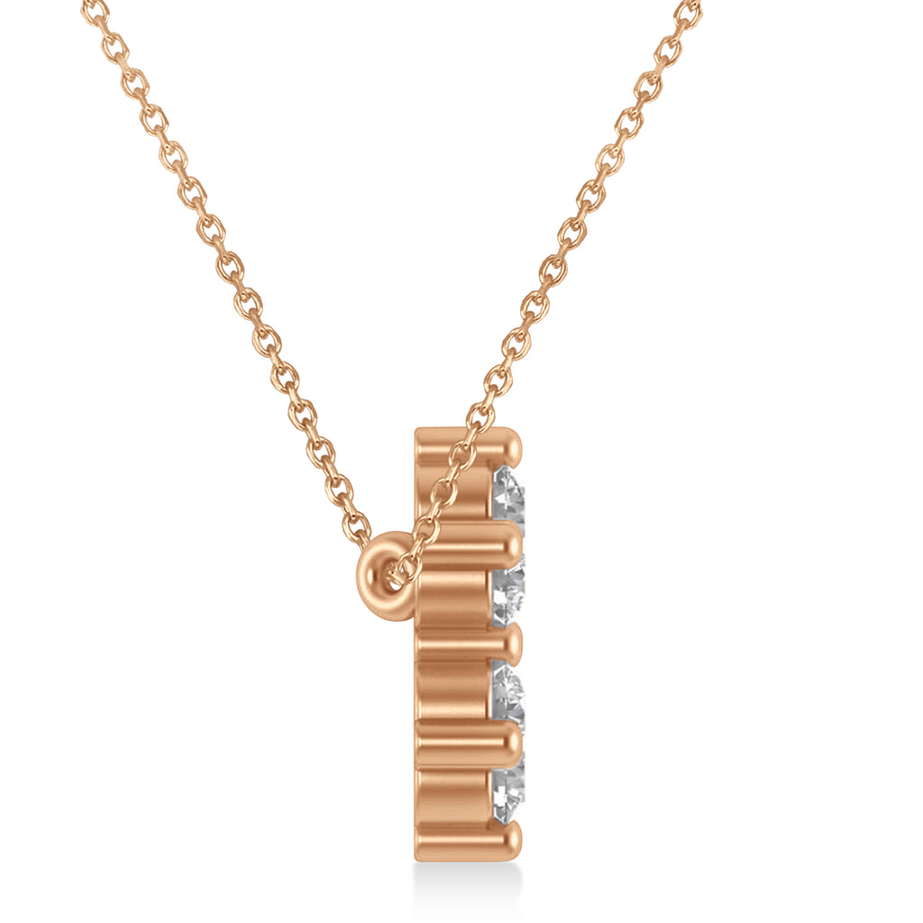 Jewish Star of David Diamond Pendant Necklace 14K Rose Gold (0.60ct)