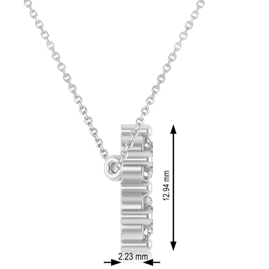 Jewish Star of David Diamond Pendant Necklace 14K White Gold (0.60ct)