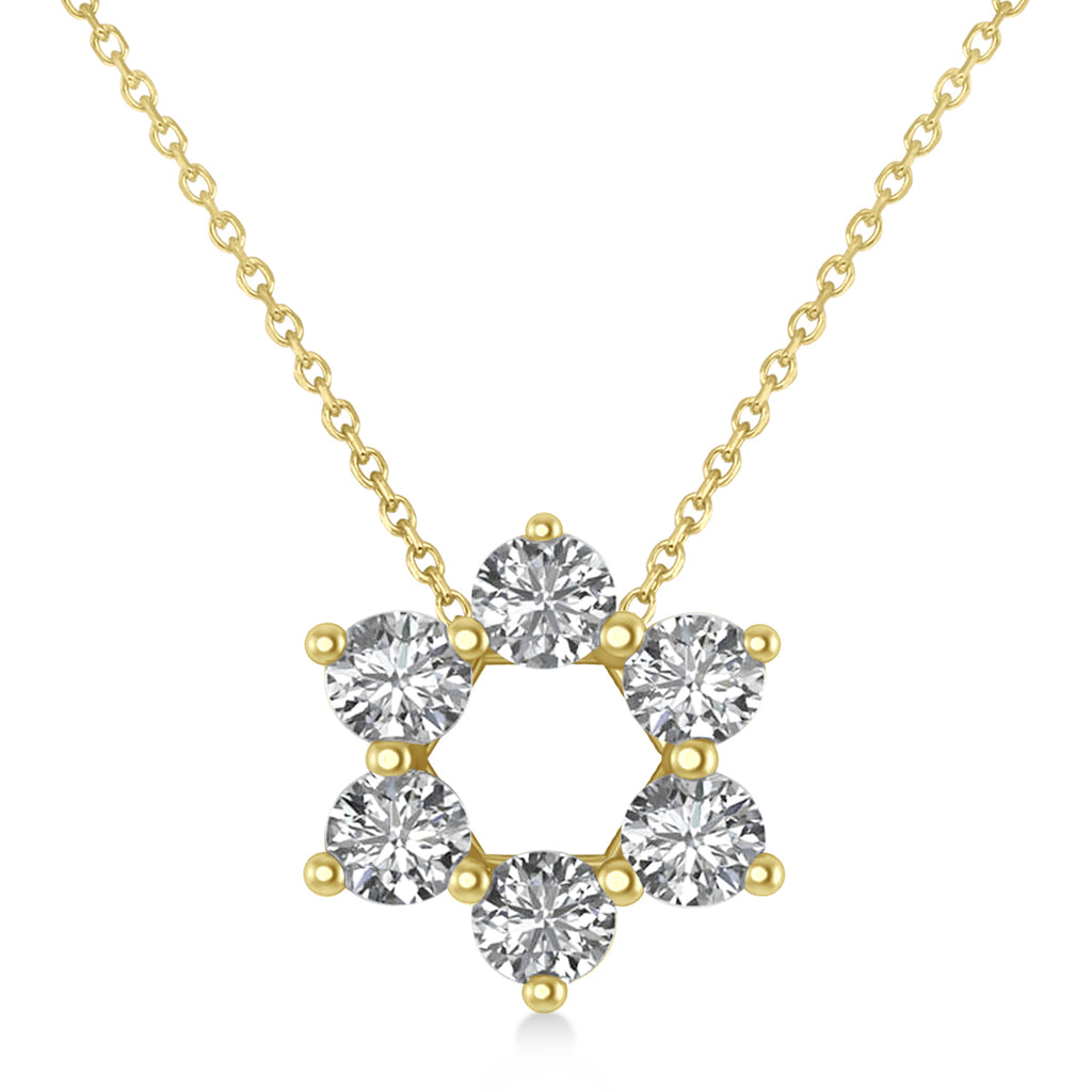 Lab Grown Diamond Jewish Star of David Pendant Necklace 14K Yellow Gold (0.60ct)