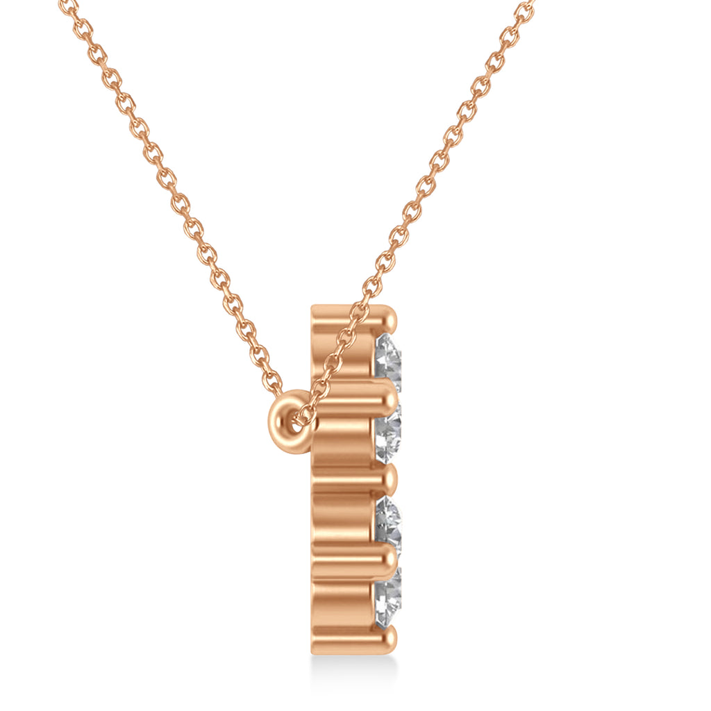 Star of David Diamond Pendant Necklace 14K Rose Gold (0.90ct)