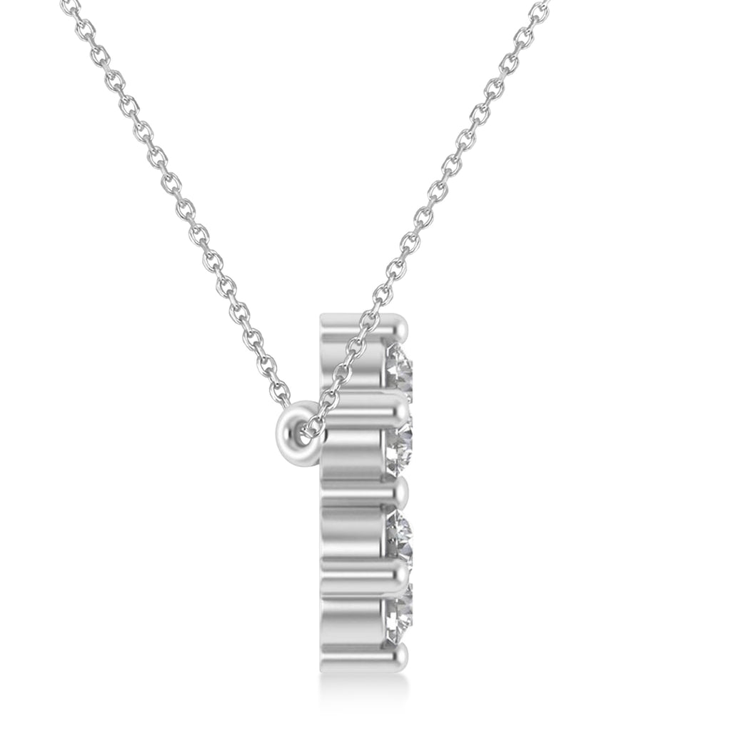 Star of David Diamond Pendant Necklace 14K White Gold (0.90ct)