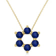 Star of David Blue Sapphire Pendant Necklace 14K Yellow Gold (1.20ct)